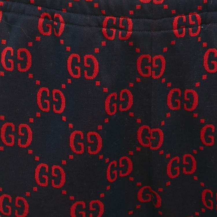 Pre Owned Gucci Blue GG Cotton Jersey Joggers L