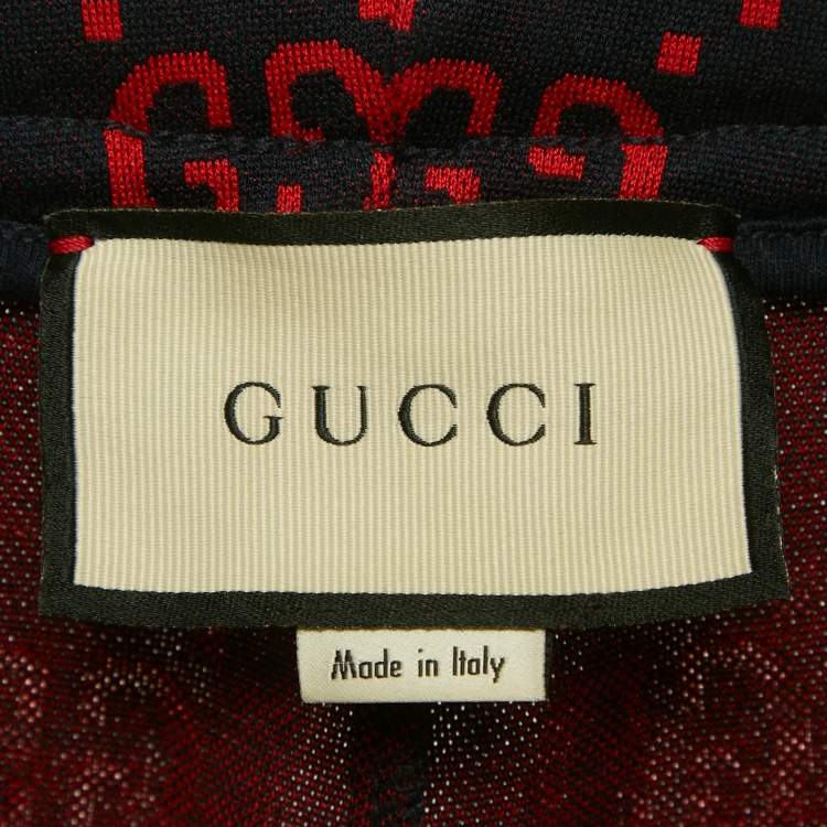 Pre Owned Gucci Blue GG Cotton Jersey Joggers L