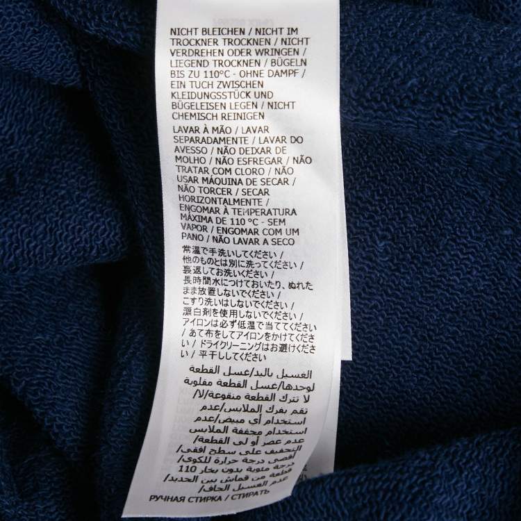 Pre Owned Gucci Blue Embroidered Cotton Crewneck Sweatshirt L