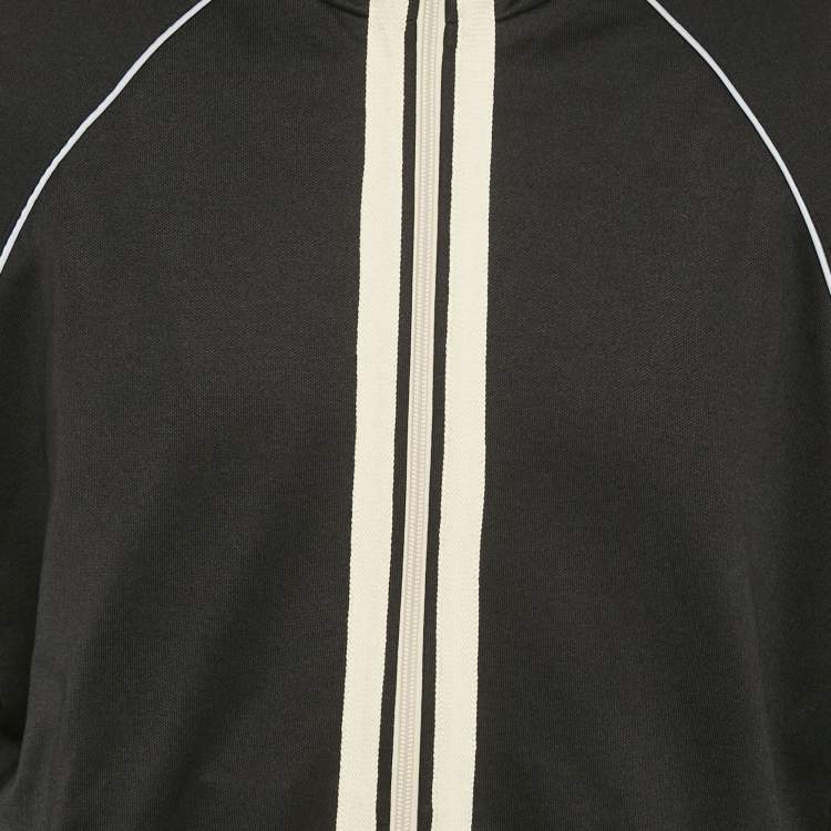 Pre Owned Gucci Black GG Side Stripe Jersey Jacket M