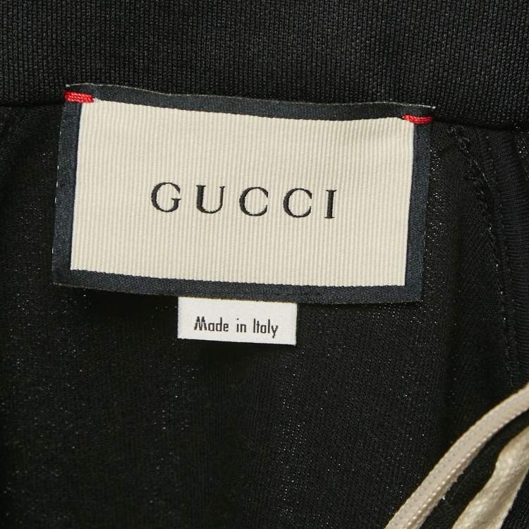 Pre Owned Gucci Black GG Side Stripe Jersey Jacket M
