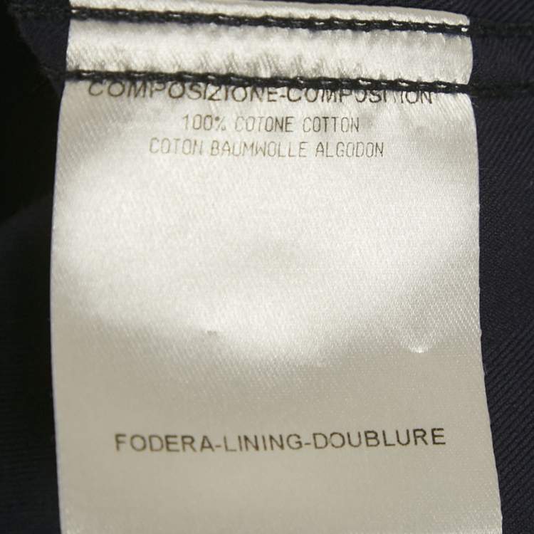 Pre Owned Gucci Blue Cotton Skinny Shirt XL