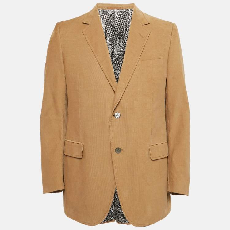 Pre Owned Gucci Beige Corduroy Regular Fit Blazer XL