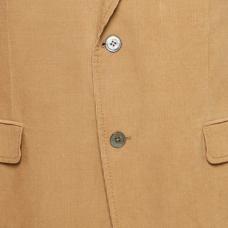 Pre Owned Gucci Beige Corduroy Regular Fit Blazer XL