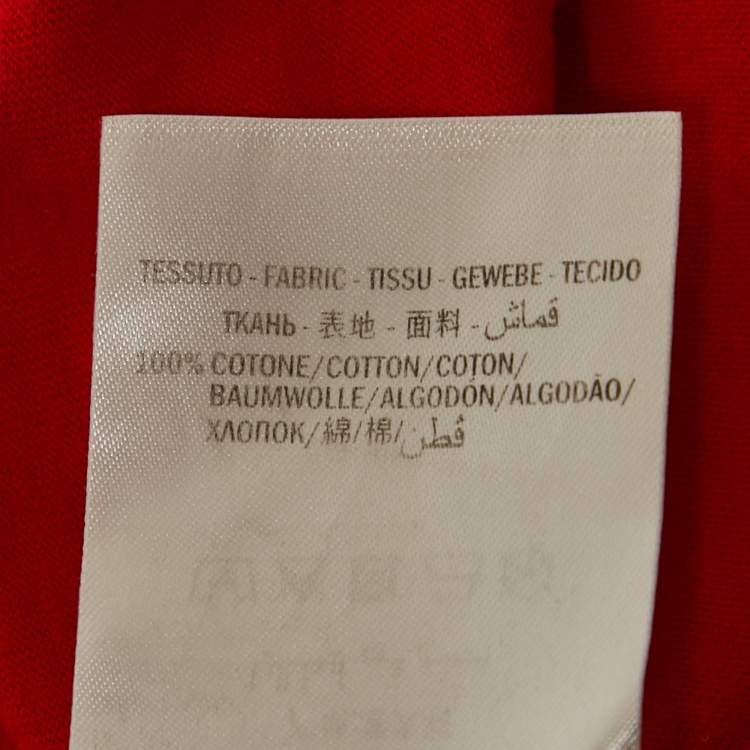 Pre Owned Gucci Red Jersey Tomorrow Is Now Yesterday Print T-Shirt S