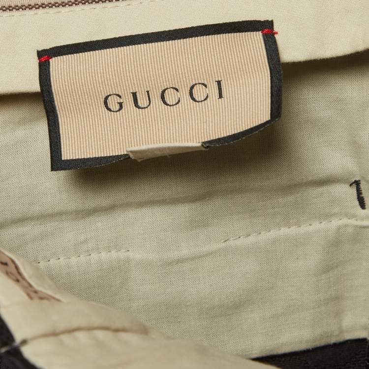 Pre Owned Gucci Black GG Jumbo Canvas Trousers M