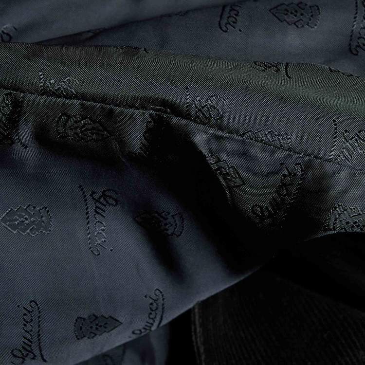 Pre Owned Gucci Black Corduroy Logo Pocket One Buttoned Blazer L