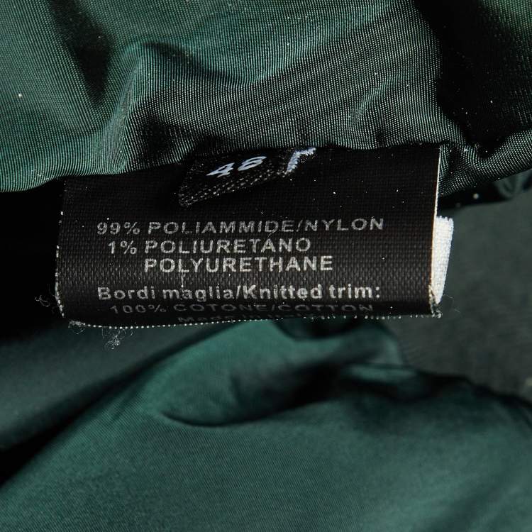 Pre Owned Gucci Green Nylon Zip Up Bomber Jacket M 