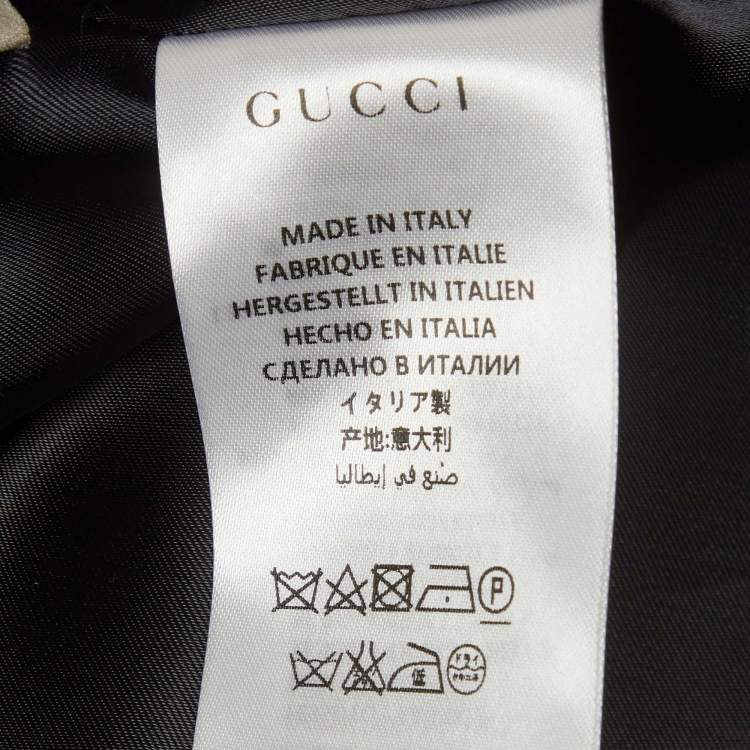 Pre Owned Gucci Blue Bee Jacquard Zip-Up Jacket L