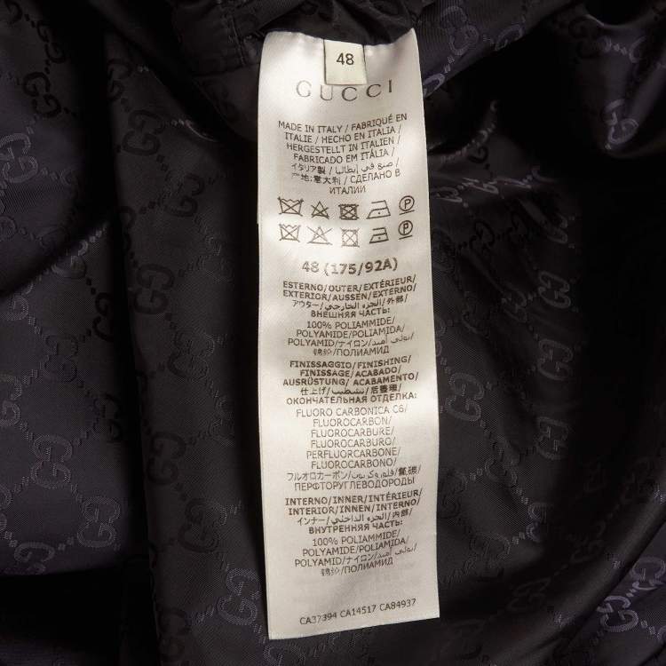 Pre Owned Gucci Blue/Red Monogram Nylon Reversible Bomber Jacket M