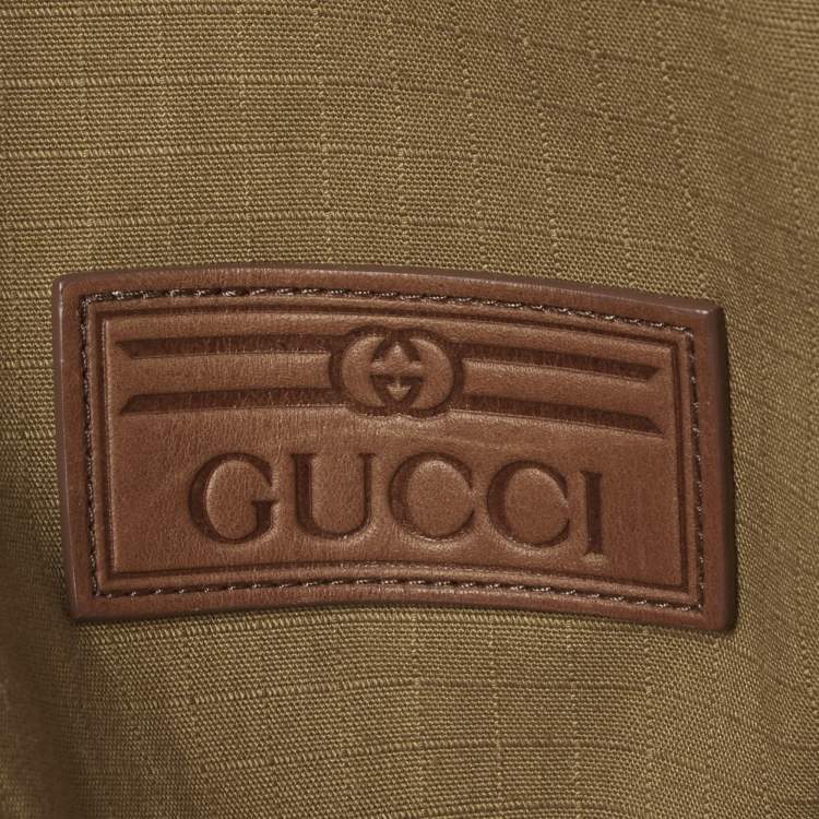 Pre Owned Gucci Brown GG Jacquard Canvas and Cotton Reversible Jacket S