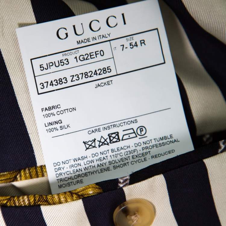 Pre Owned Gucci Sky Blue Cotton Tailored Mayfair Blazer XXL
