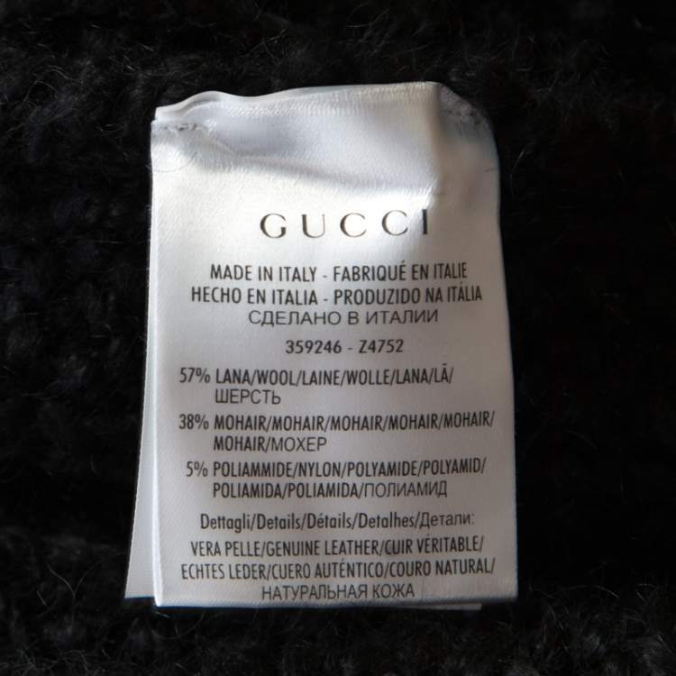 Pre Owned Gucci Black Chunky Rib Knit Wool Mohair Crew Neck Sweater S