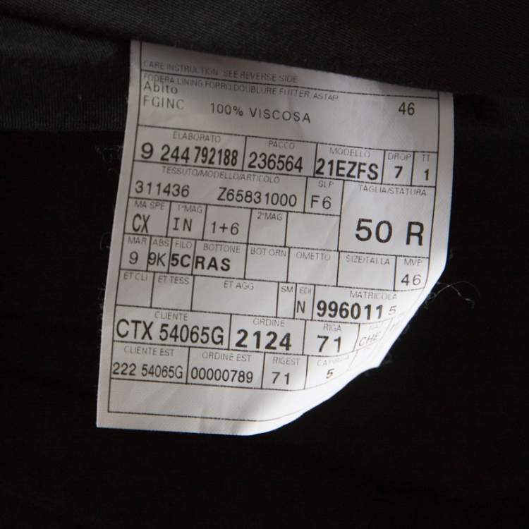 Pre Owned Gucci Black Wool Jacquard Trim Tuxedo Suit L