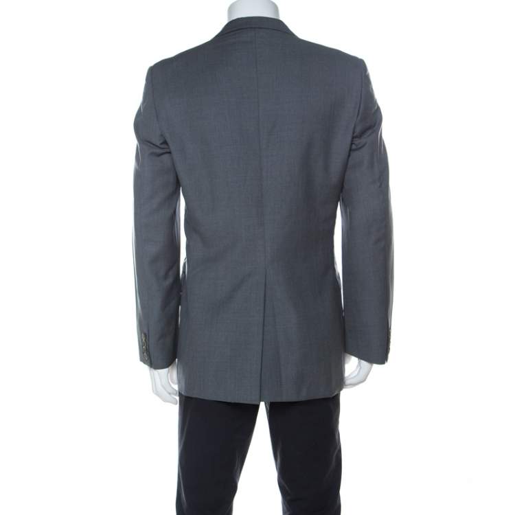 Pre Owned Gucci Grey Wool Classic Blazer L