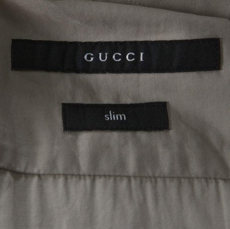 مملوكة مسبقًا Gucci Beige Cotton Concealed Placket Detail Long Sleeve Shirt M
