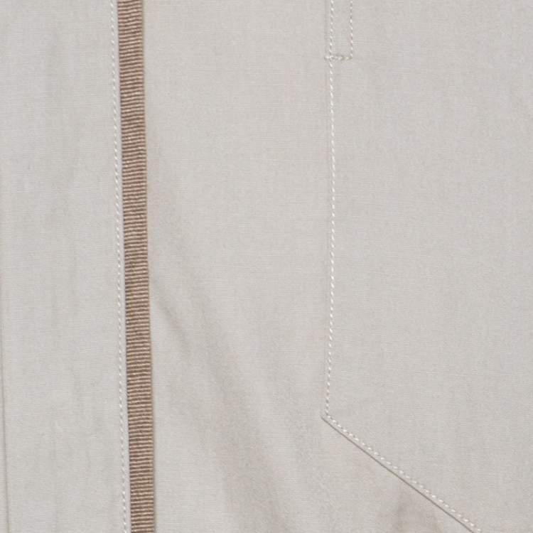 مملوكة مسبقًا Gucci Beige Cotton Concealed Placket Detail Long Sleeve Shirt M