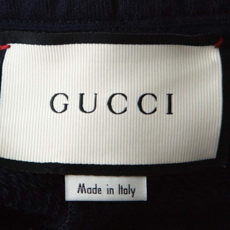 Pre Owned Gucci Navy Blue Cotton NY Yankees Patch Shorts S 