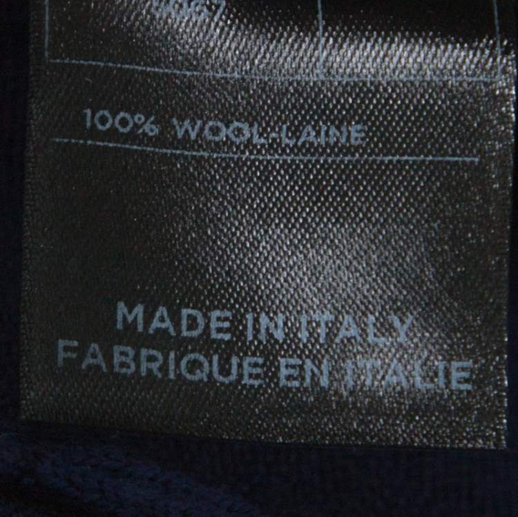 Pre Owned Gucci Blue Wool V-Neck Sweater M