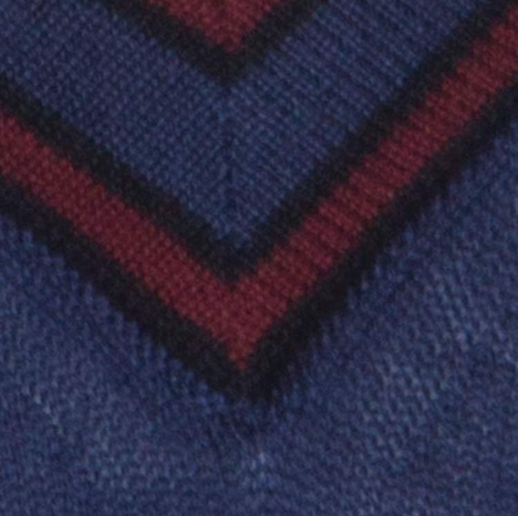 Pre Owned Gucci Blue Wool V-Neck Sweater M