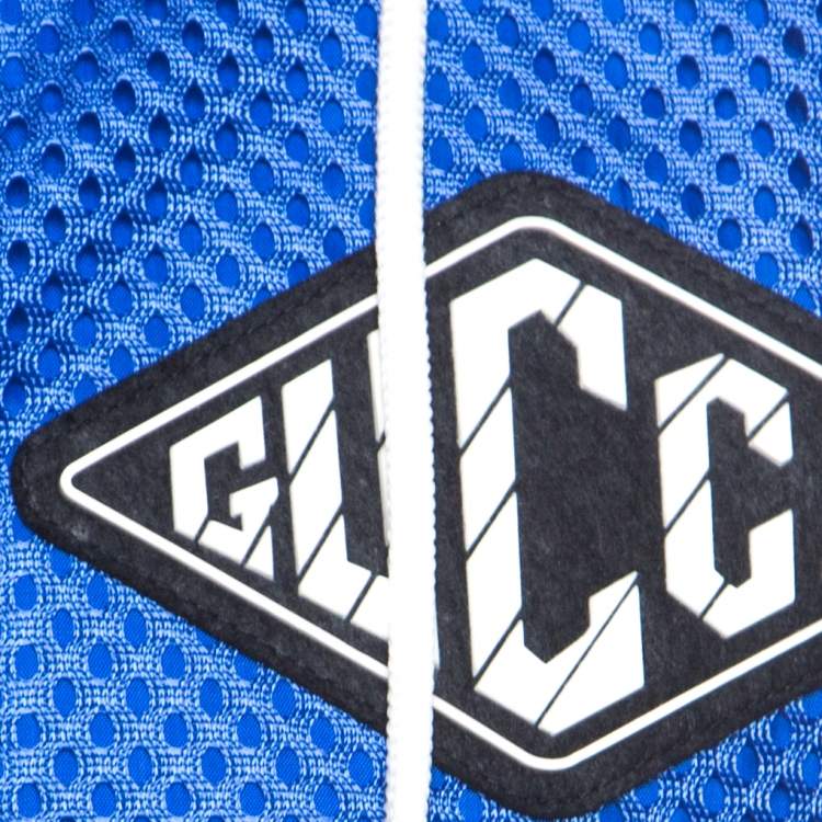 Pre Owned Gucci Blue Perforated Net Magnetismo Jacket S