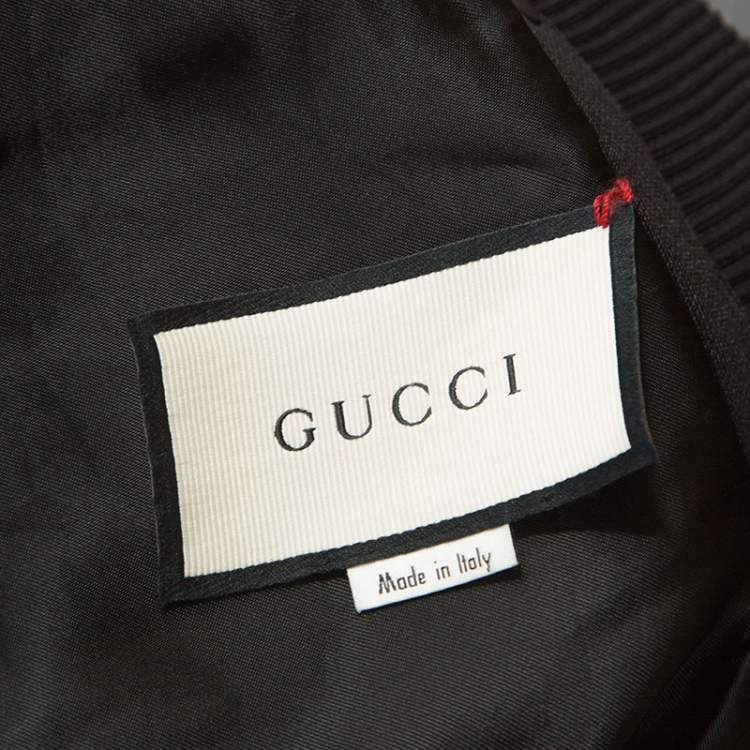 Pre Owned Gucci Black Classic Web Striped Jersey Technical Bomber Jacket XL