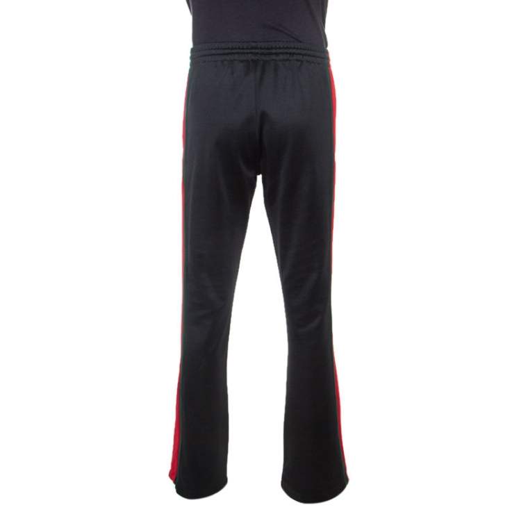 Pre Owned Gucci Black Cotton Jersey Web Striped Track Pants M