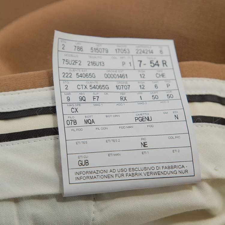 Pre Owned Gucci Camel Wool And Silk-Blend Web Striped Flared Trousers XXL