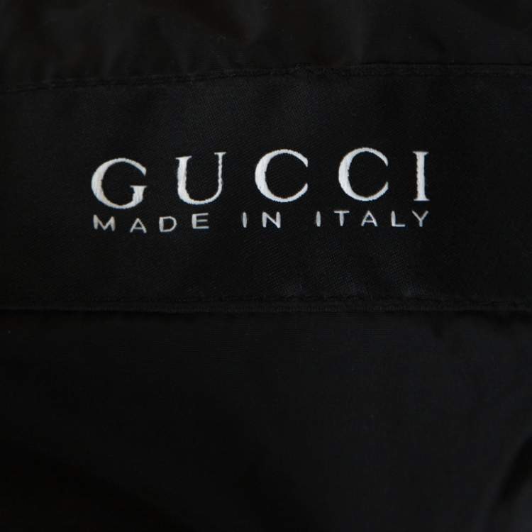 مملوكة مسبقًا Gucci Brown Leather Quilted Bomber Jacket M