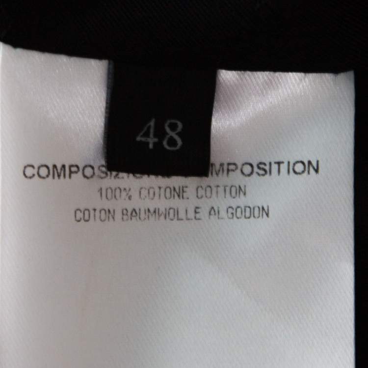 Pre Owned Gucci Black Cotton Button Front Coat M