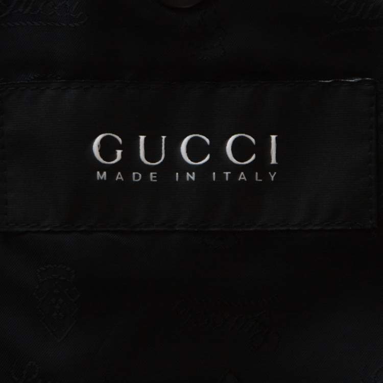 Pre Owned Gucci Black Cotton Button Front Coat M