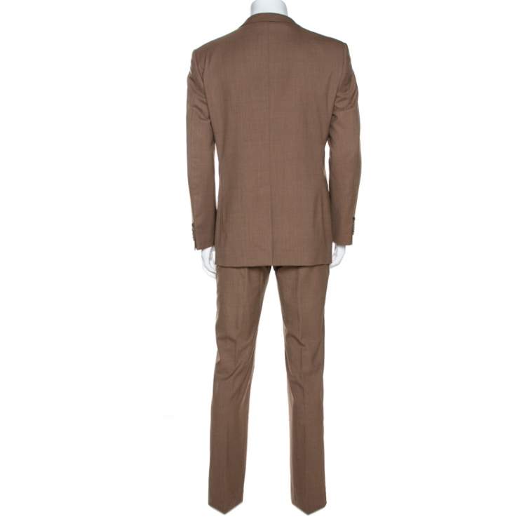 Pre Owned Gucci Brown Wool Tailored Suit XL