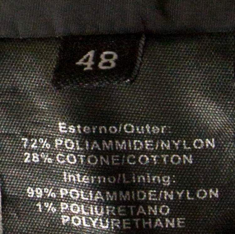 Pre Owned Gucci Black Cotton Blend Zip Front Coat M