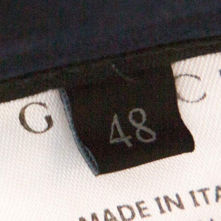 Pre Owned Gucci Navy Blue Stretch Cotton Slim Fit Riding Pants M