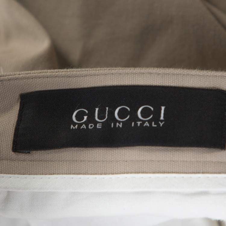 مملوكة مسبقًا Gucci Beige Stretch Cotton Slim Fit Riding Pants L