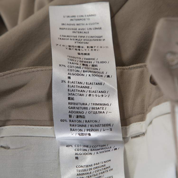 مملوكة مسبقًا Gucci Beige Stretch Cotton Slim Fit Riding Pants L