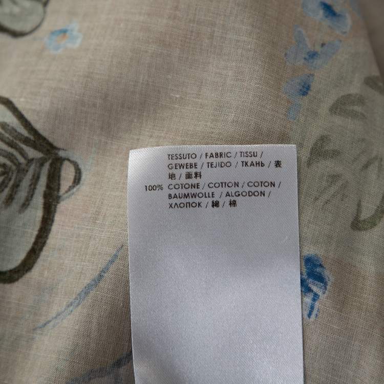 Pre Owned Gucci Beige Cotton Floral Print Duke Shirt XS