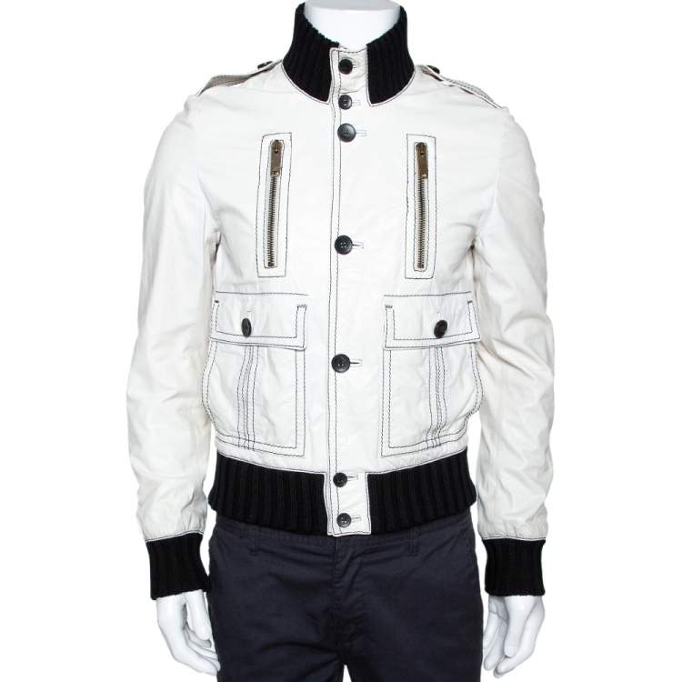 gucci white leather jacket