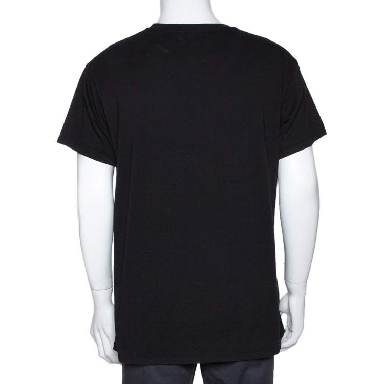 Pre Owned Gucci Black Cotton Dapper Dan Oversized Crew Neck T Shirt M