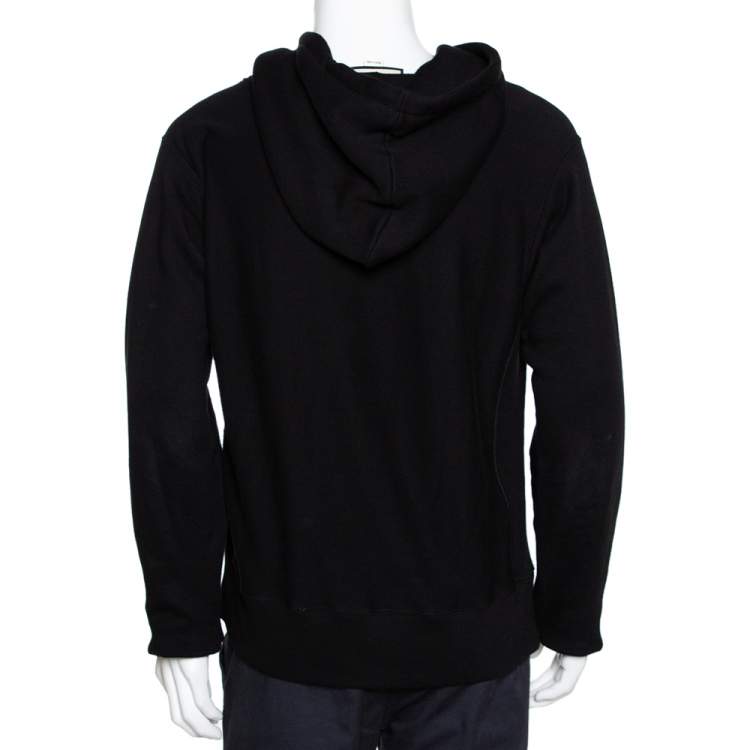 مملوكة مسبقًا Gucci Black Vintage Logo Print Cotton Hooded Sweatshirt M