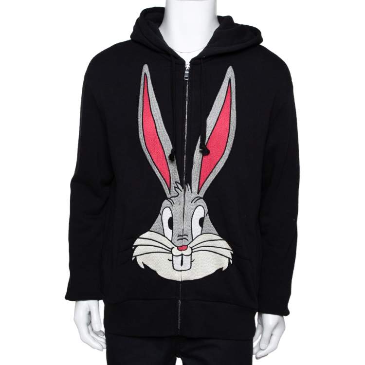 At adskille Ekspert kalv Gucci Black Bugs Bunny Embroidered Cotton Zip Up Sweatshirt M Gucci | TLC