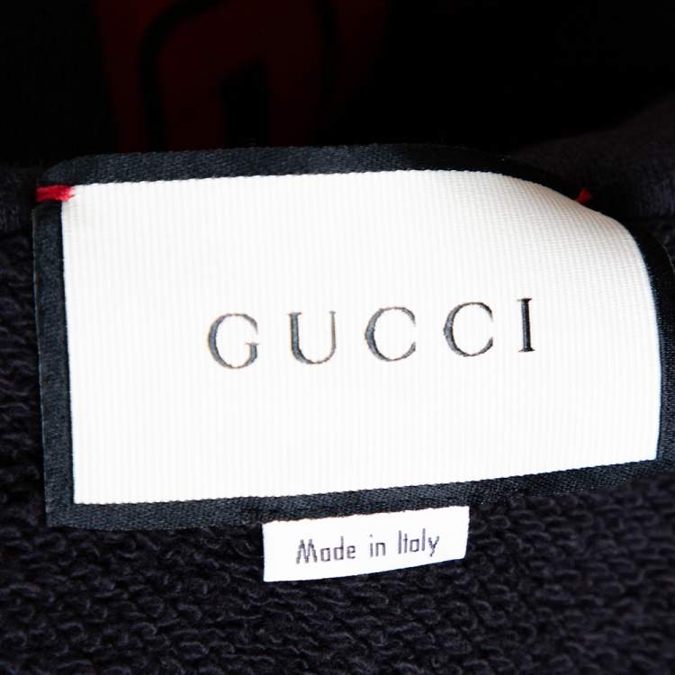 مملوكة مسبقًا Gucci Black Bugs Bunny Embroidered Cotton Zip Up Sweatshirt M