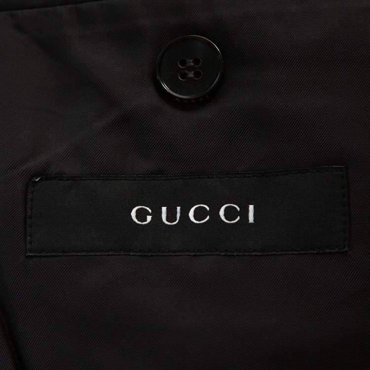 Pre Owned Gucci Grey Pin Striped Wool Tailored Suit XXL