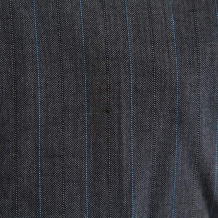 Pre Owned Gucci Grey Pin Striped Wool Tailored Suit XXL