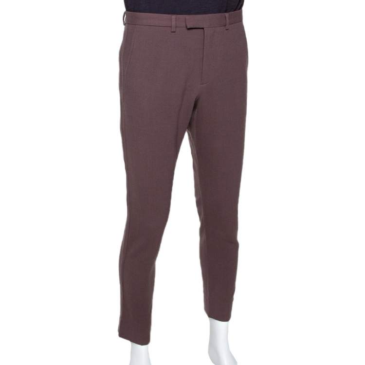Pre Owned Gucci Brown Stretch Wool Trousers M