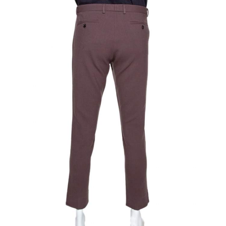 Pre Owned Gucci Brown Stretch Wool Trousers M