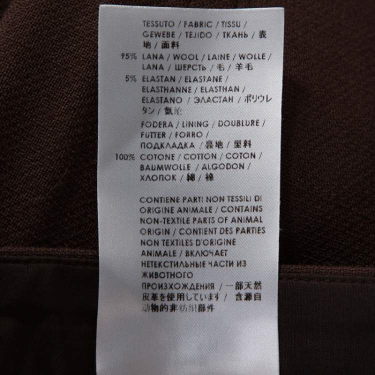 Pre Owned Gucci Brown Stretch Wool Trousers M
