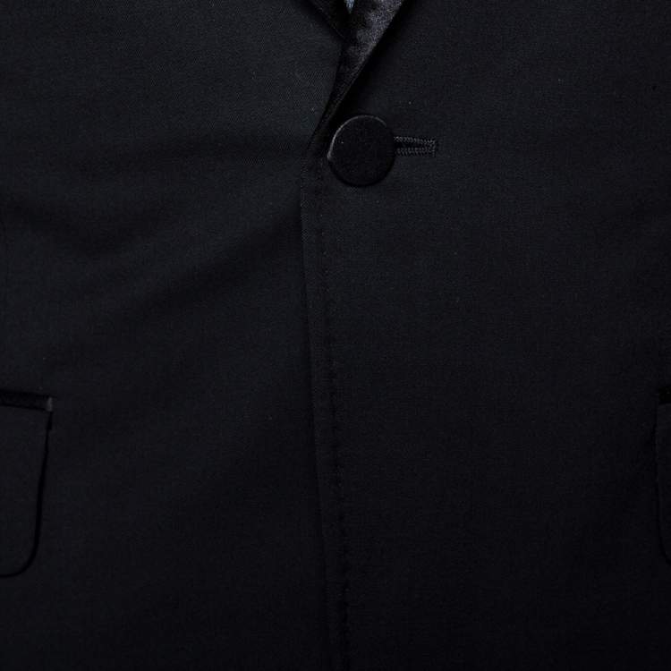 Pre Owned Gucci Black Wool Tuxedo Blazer XS