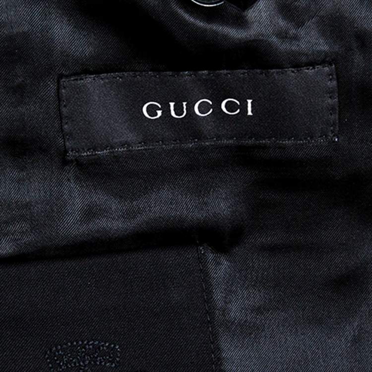 Pre Owned Gucci Black Wool Tuxedo Blazer XS