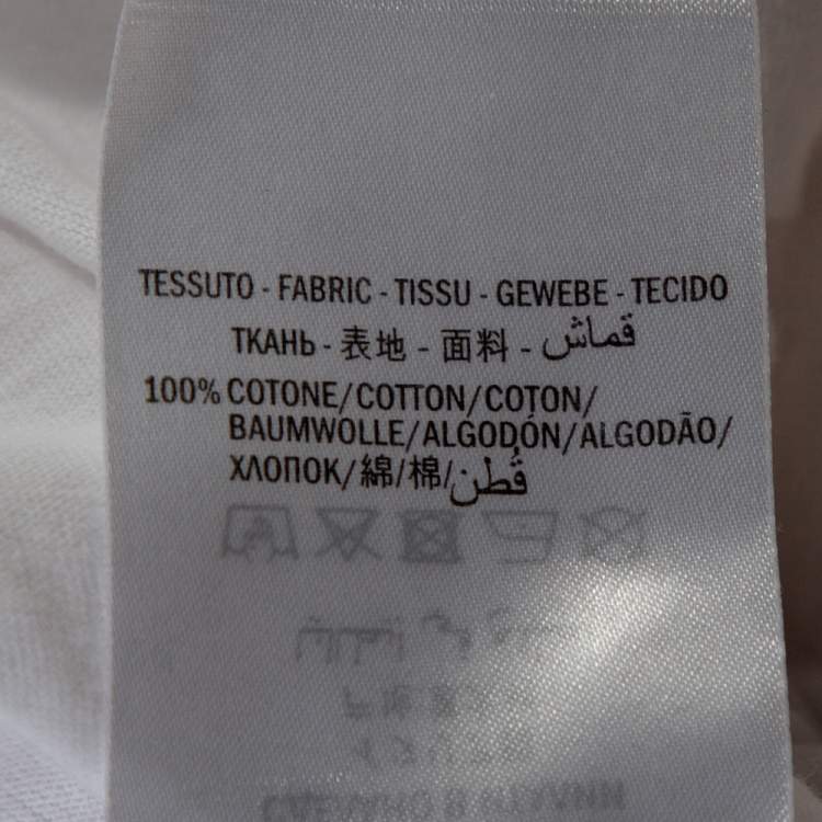 Pre Owned Gucci White Cotton Washed Out Logo Print T Shirt M